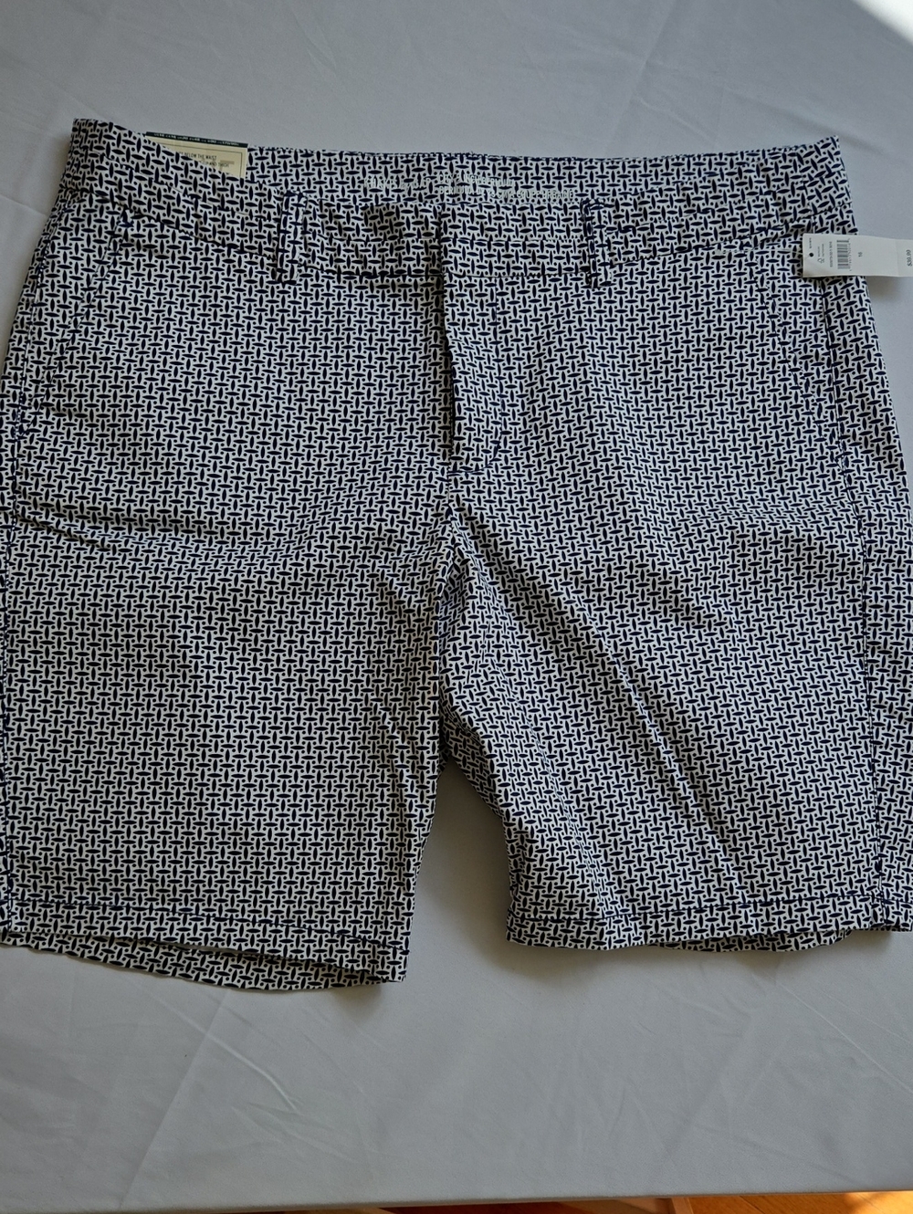 GAP Women’s Blue and White Geometric Bermuda Shorts